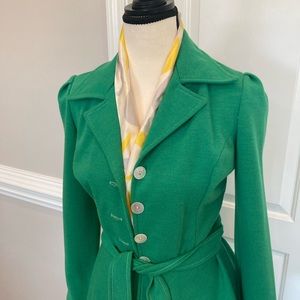 Vintage Pantsuit- Green 1970s Bellbottoms Retro Leisure suite Hippie 2 Piece